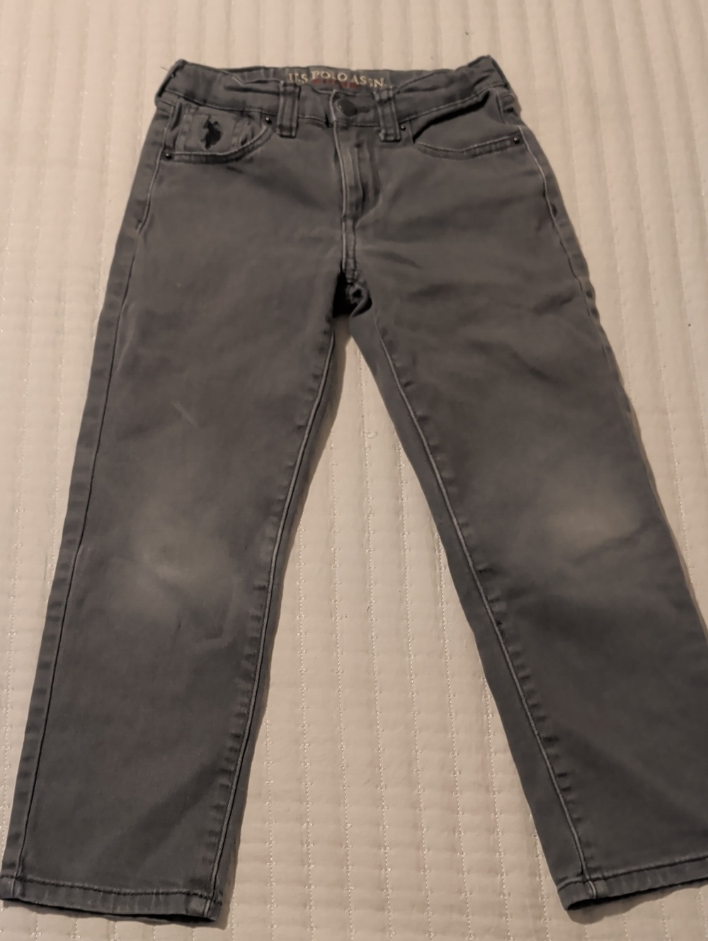 U.S. Polo Assn. Boys Slate Gray Straight Jeans